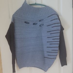 Oblique Creations two-tone, textured knit sweater